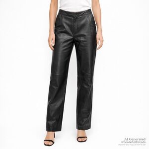 Vintage Danier Leather Pants Size 8 Eggplant Purple Straight Leg